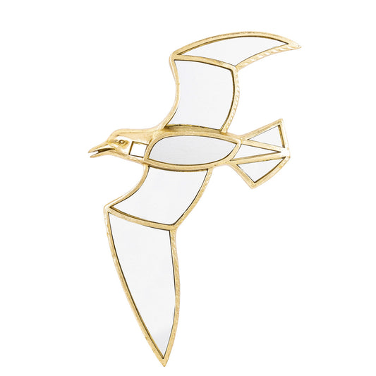 Dekoracja Ścienna Lustro Ptak Złoty 42cm