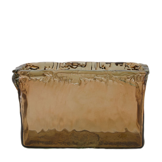 Wazon Szklany z Recyklingu Brązowy 33x13x20cm