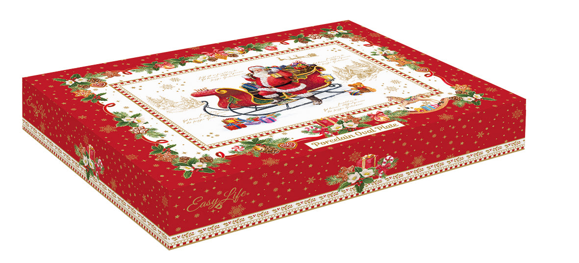 Patera Porcelanowa Świąteczna Owalna 27x17cm