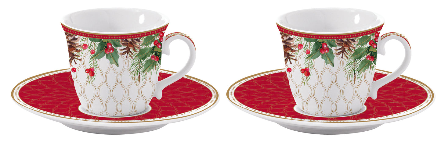 Filiżanka Świąteczna ze Spodkiem 80ml/ 2 szt.