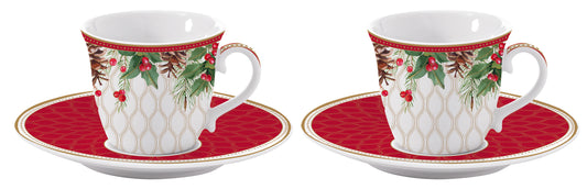 Filiżanka Świąteczna ze Spodkiem 80ml/ 2 szt.