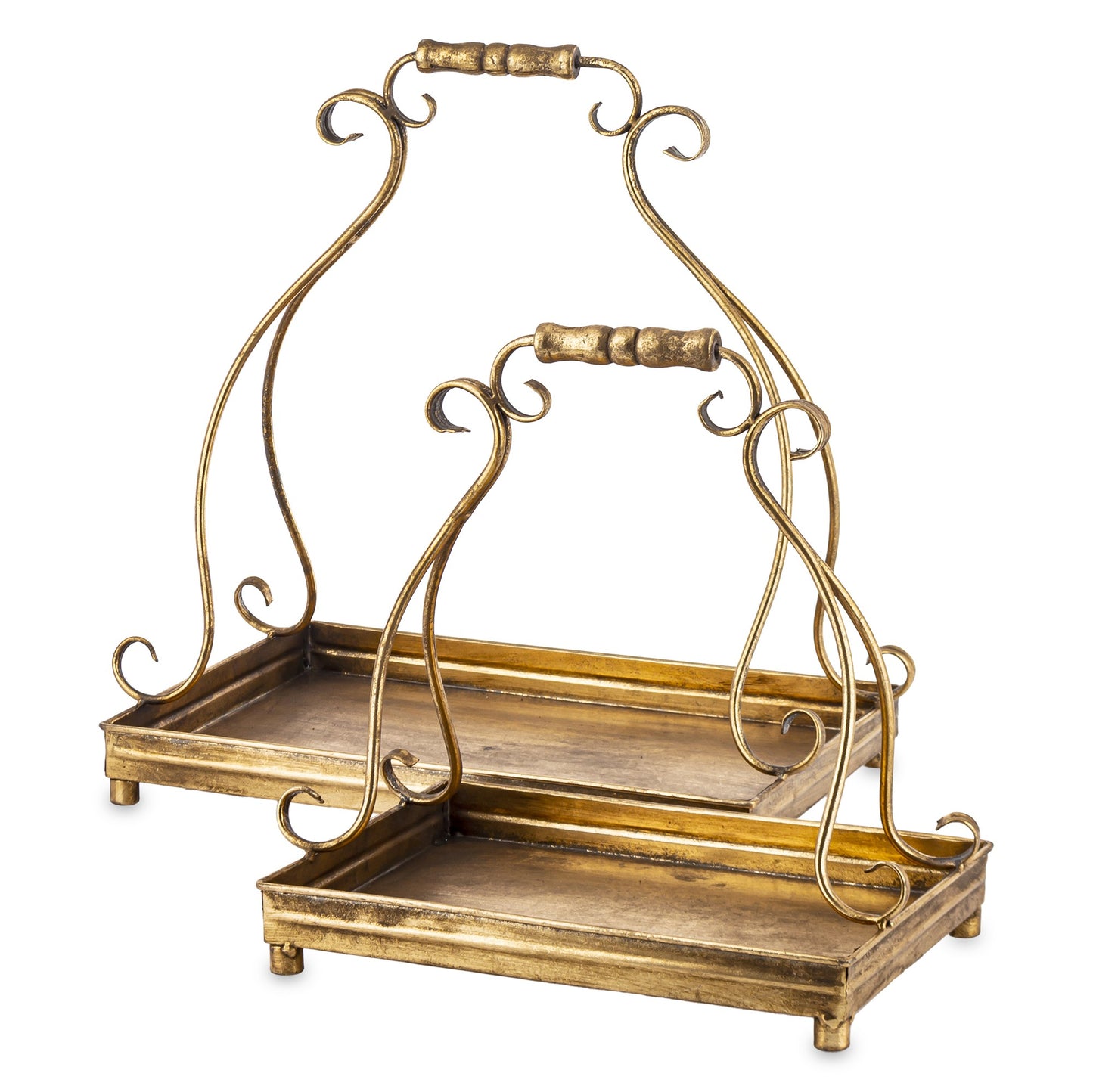 Taca Dekoracyjna Metalowa Złota 41x26cm
