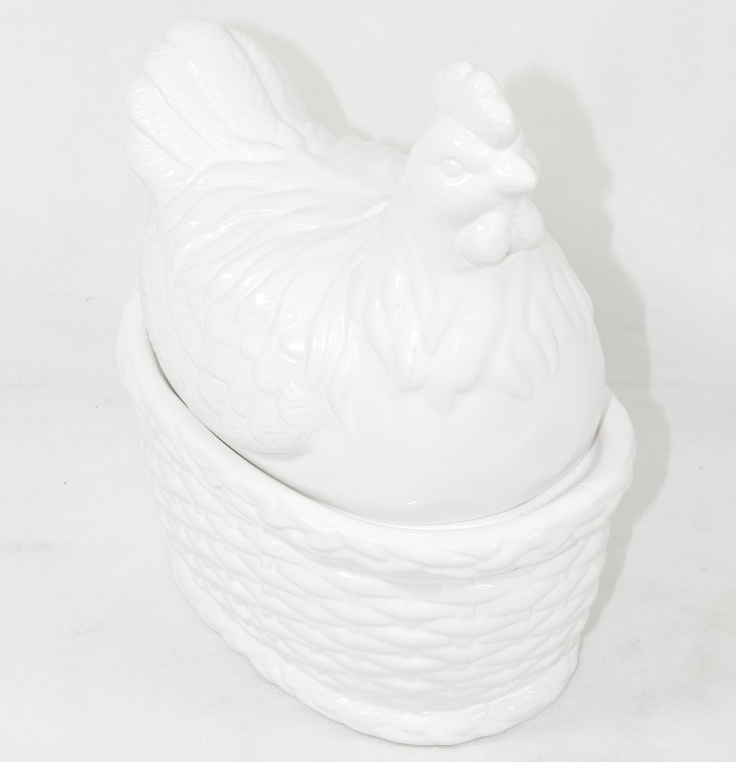 Pojemnik Dekoracyjny Kura Ceramiczna Biała