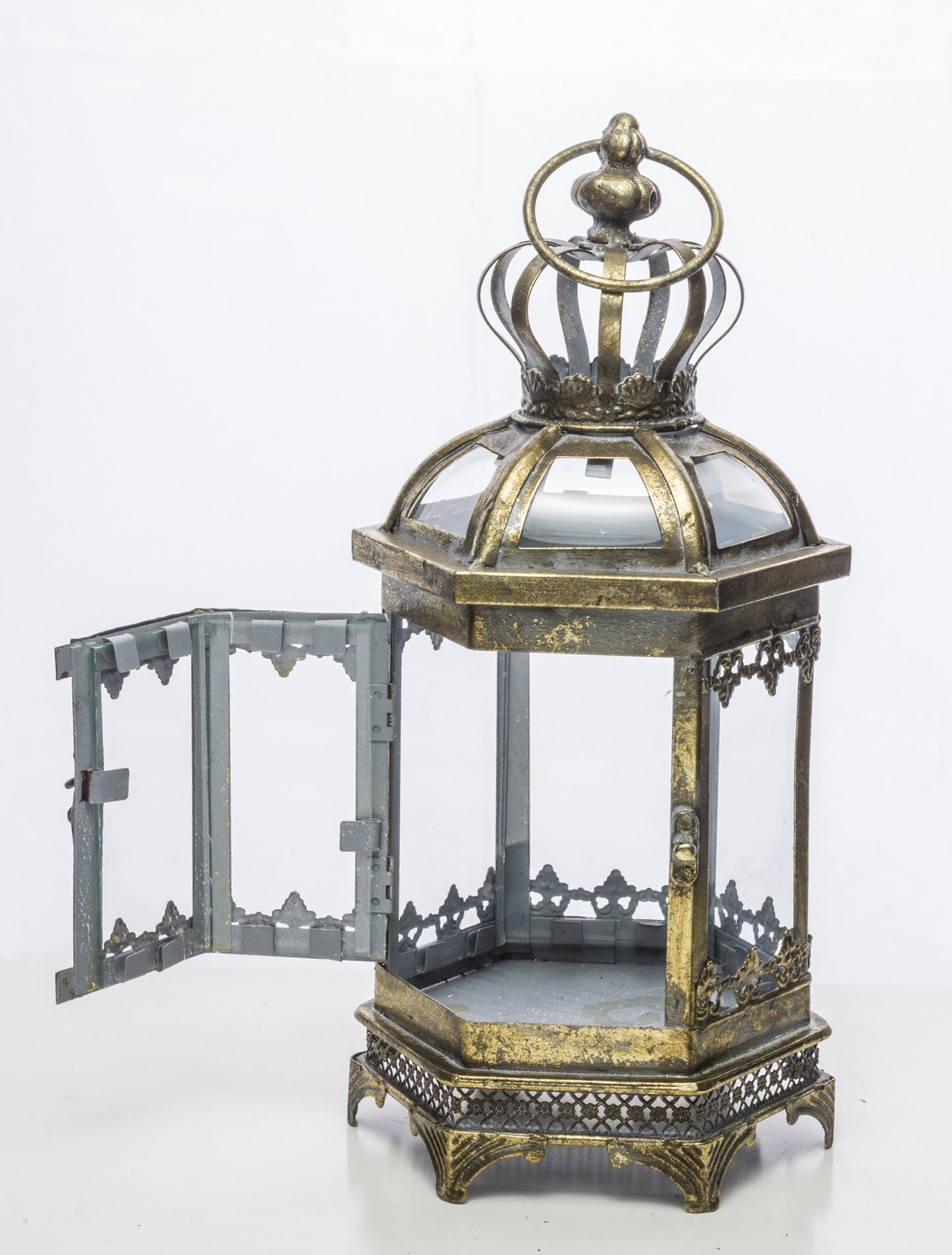 Lampion Metalowy 40cm Złoty