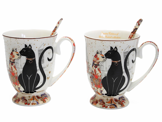 Kubek 300ml Koty z Łyżeczką/ 2szt.