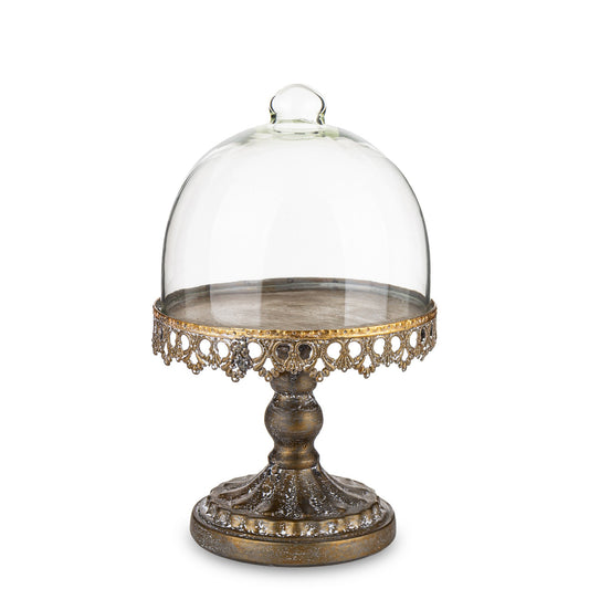 Patera Dekoracyjna Na Nodze ze Szklanym Kloszem