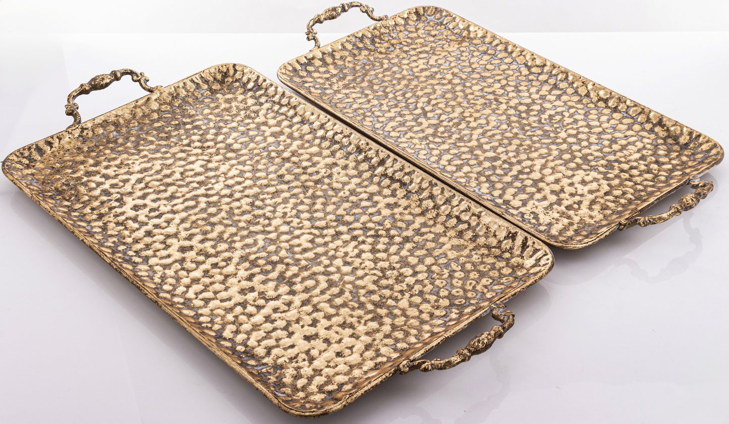 Taca Dekoracyjna Metalowa Złota 53x25cm