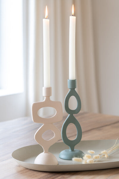 Świecznik Aluminiowy 26cm Zielony (prawy)