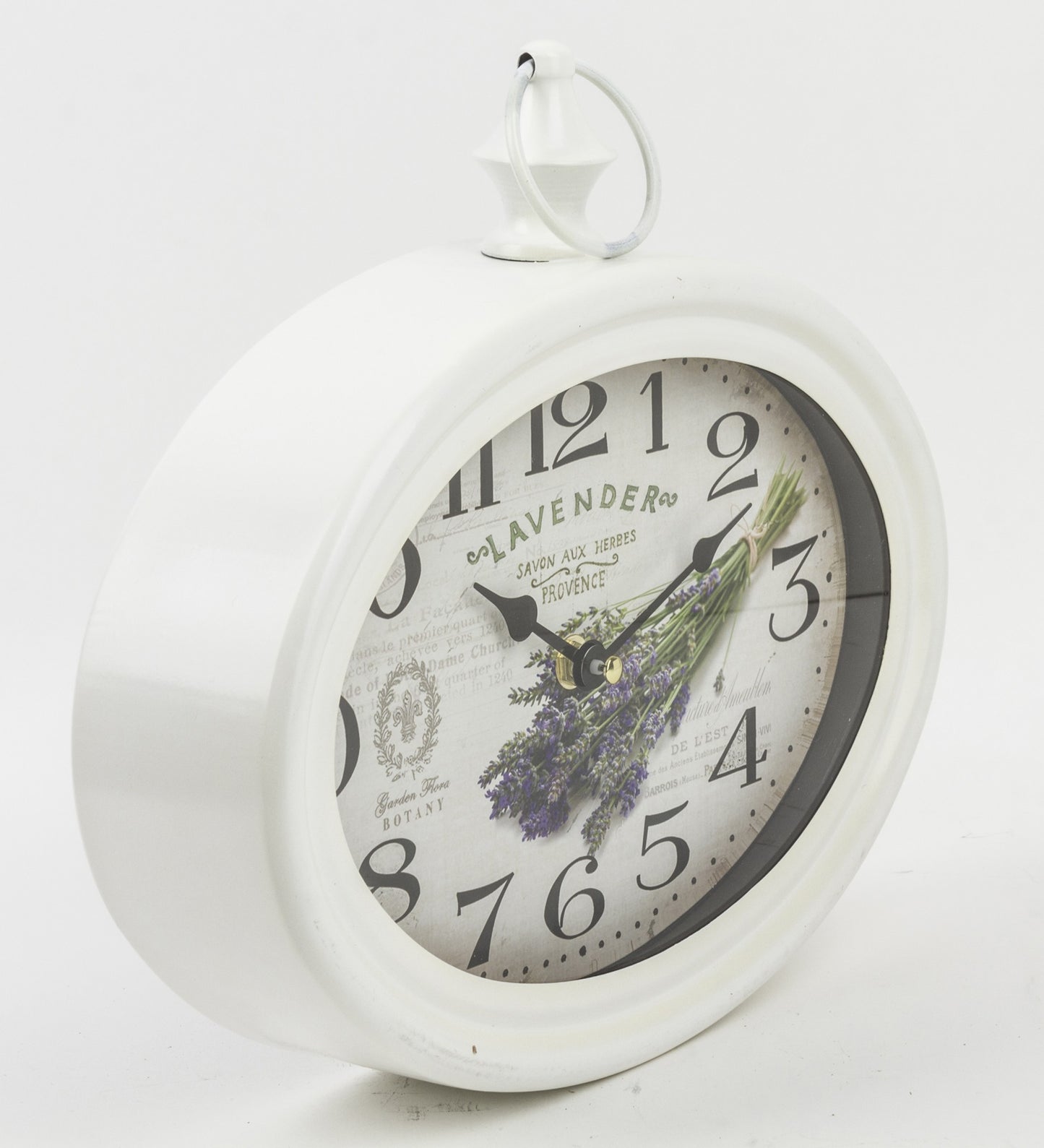Zegar Metalowy Owalny Biały 26x28cm