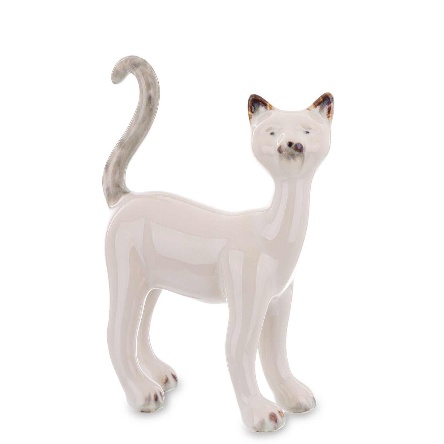 Figurka Ceramiczna Kot Beżowy 16cm