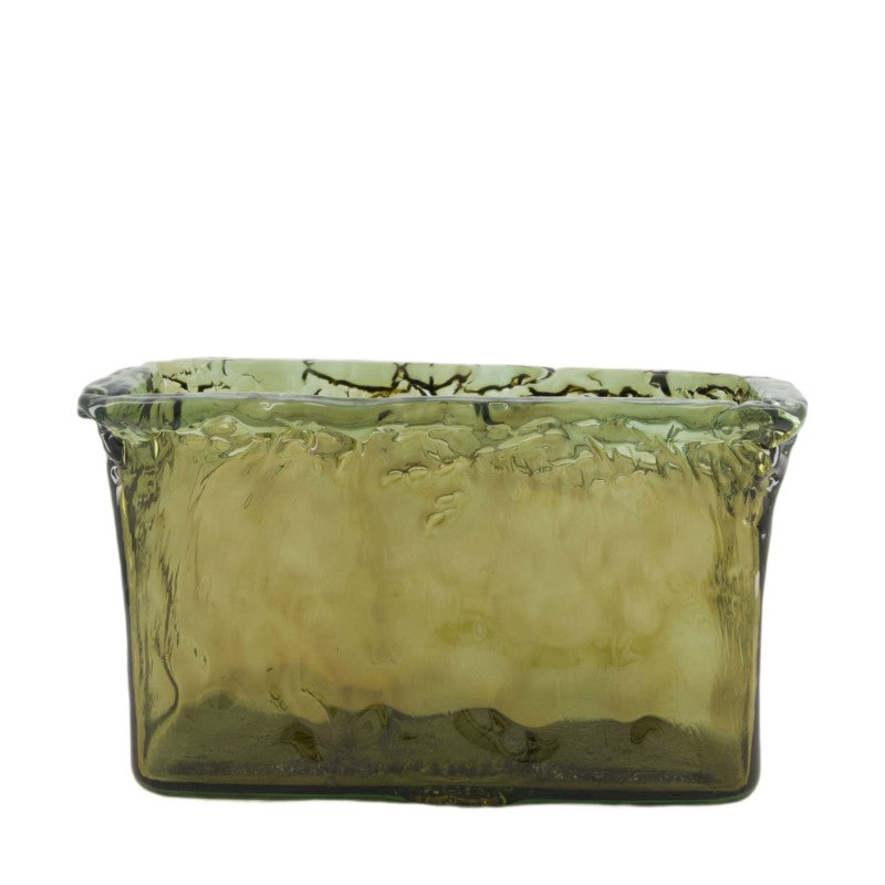 Wazon Szklany z Recyklingu 33x13x20cm Zielony