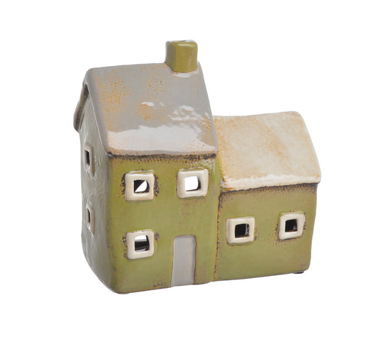 Domek Ceramiczny - Lampion Na Tealighty Zielony