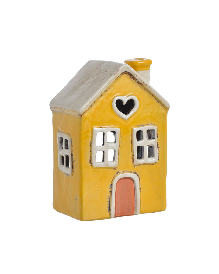 Domek Ceramiczny - Lampion Na Tealighty Żółty