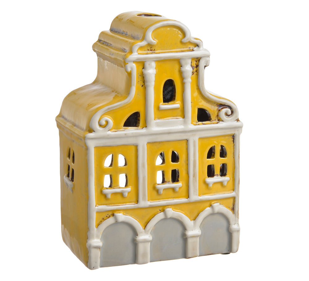 Domek Ceramiczny - Lampion Na TealightyŻółty