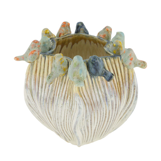 Donica Ceramiczna z Ptaszkami 23cm