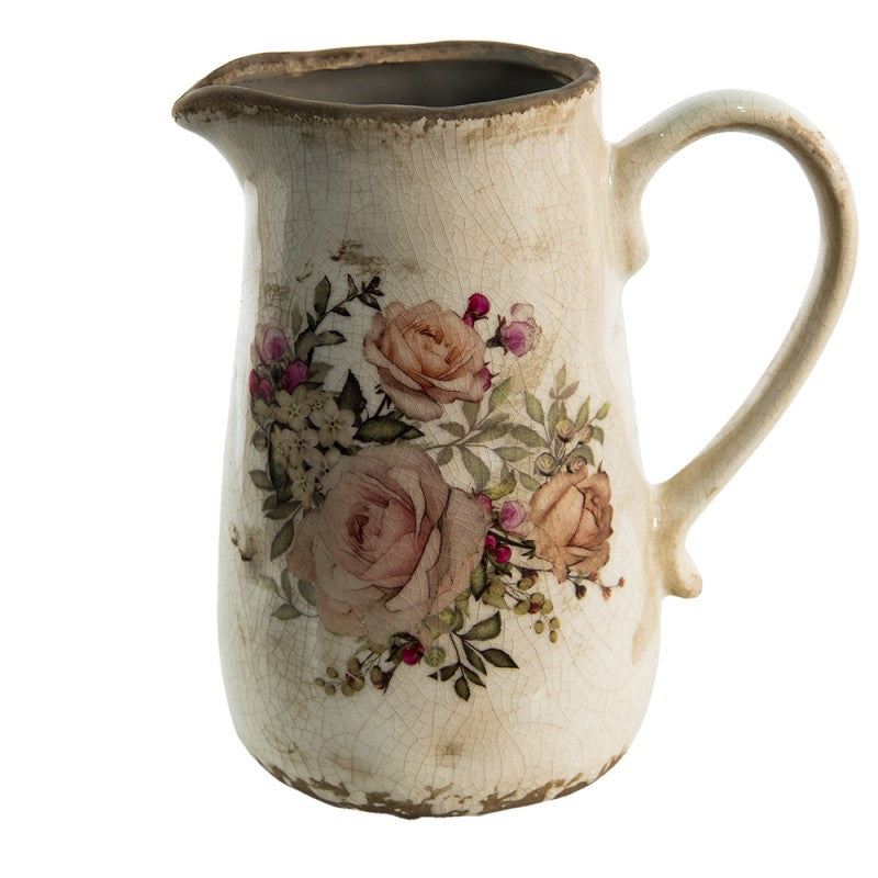 Dzbanek Dekoracyjny Ceramiczny wys. 18cm Kwiaty