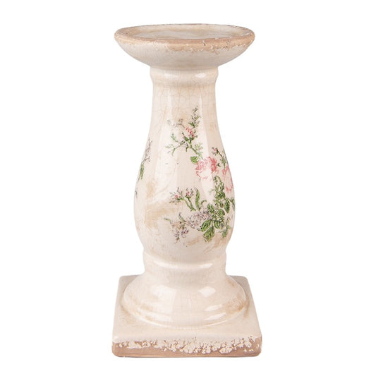 Świecznik Ceramiczny w Kwiatki 24cm