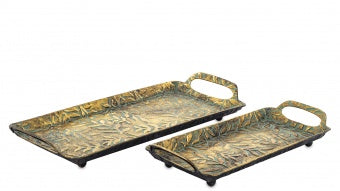 Taca Dekoracyjna Metalowa Złota 46x20cm