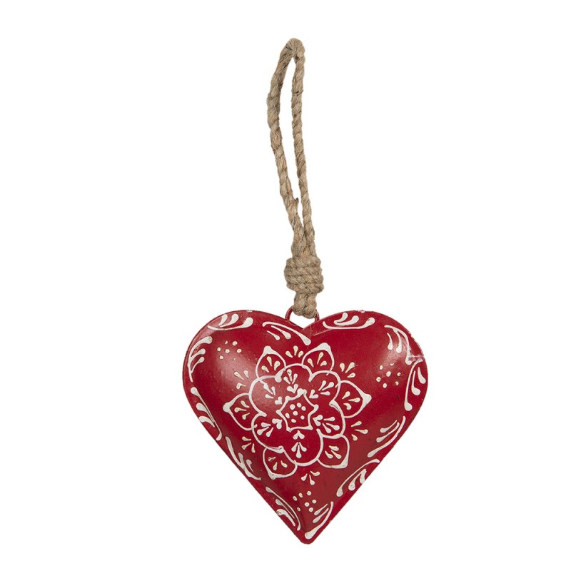 Zawieszka Serce Metalowe Czerwone 10cm