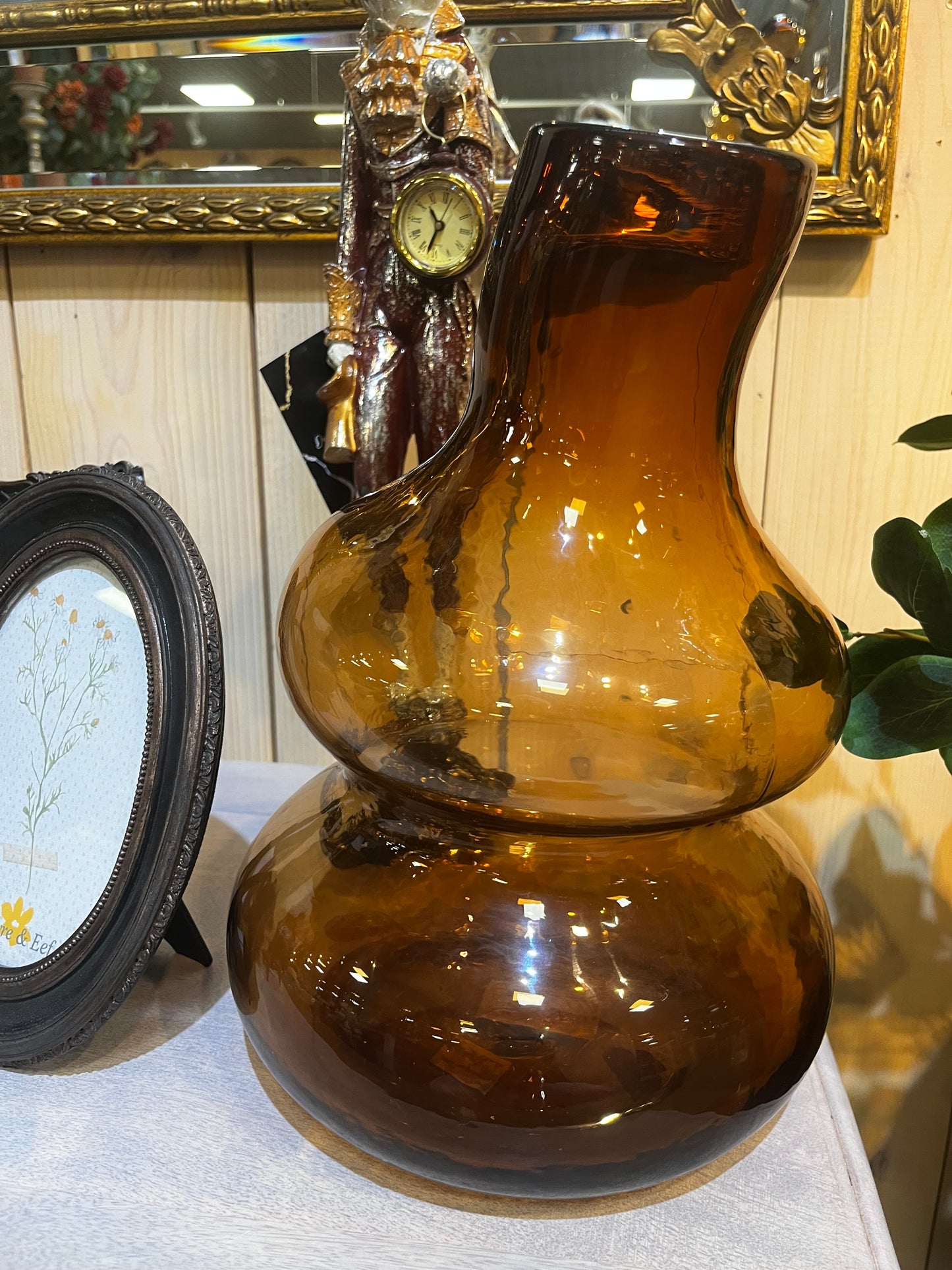 Wazon Szklany 33cm Brązowy