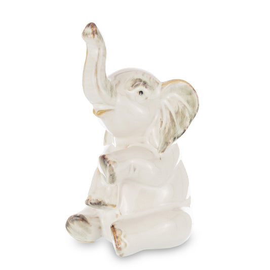 Figurka Ceramiczna Słoń Beżowy 19cm