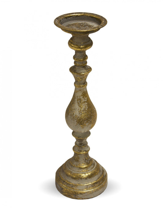 Świecznik Metalowy Złoty 42cm