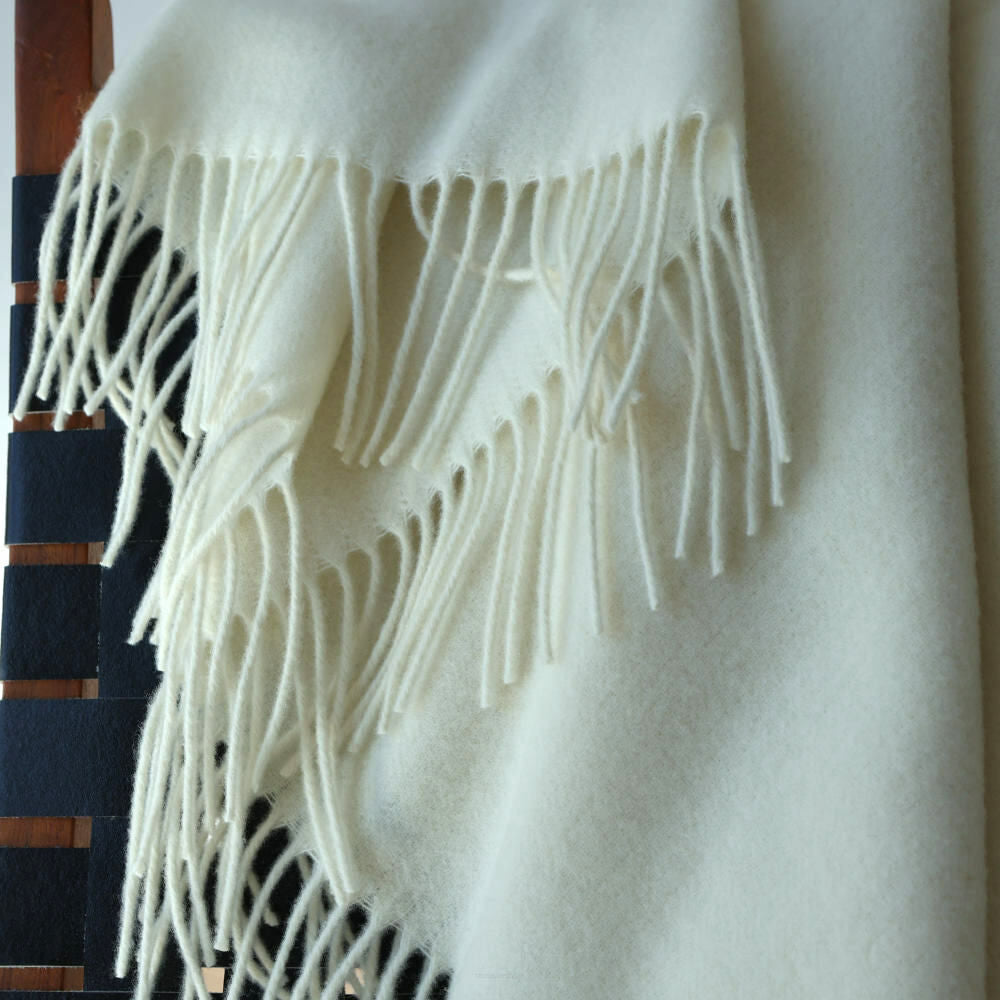 Pled Kaszmirowy 140x200cm Chevron Ecru-Jodełka