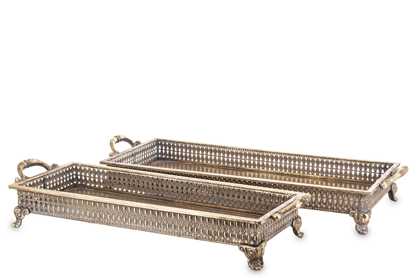 Taca Dekoracyjna Metalowa Złota 65x25cm
