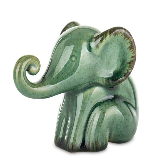 Figurka Ceramiczna Słoń Zielony 12cm