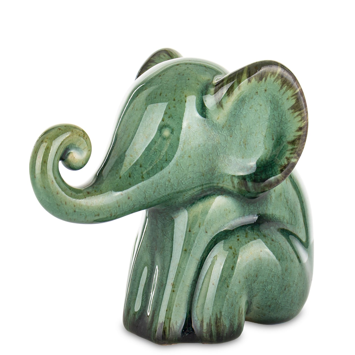Figurka Ceramiczna Słoń Zielony 12cm