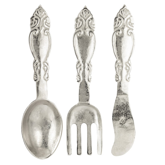 Dekoracja Ścienna Kpl.3szt Metal Srebrny