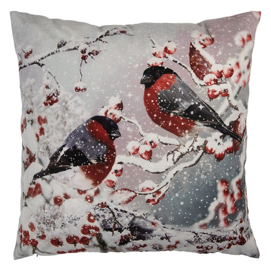 Poduszka Velvet 45x45cm Ptaki Zimowe