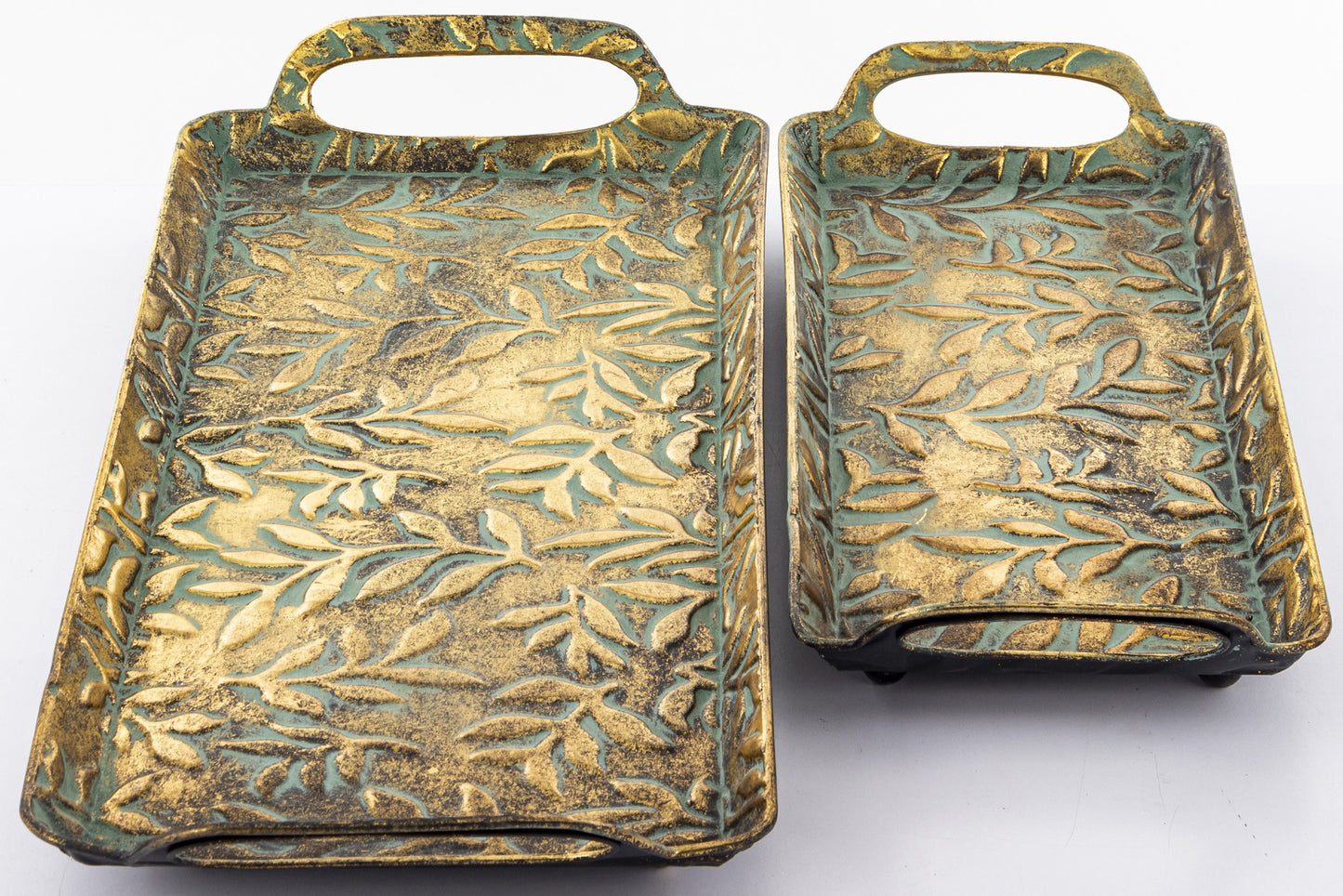 Taca Dekoracyjna Metalowa Złota 46x20cm