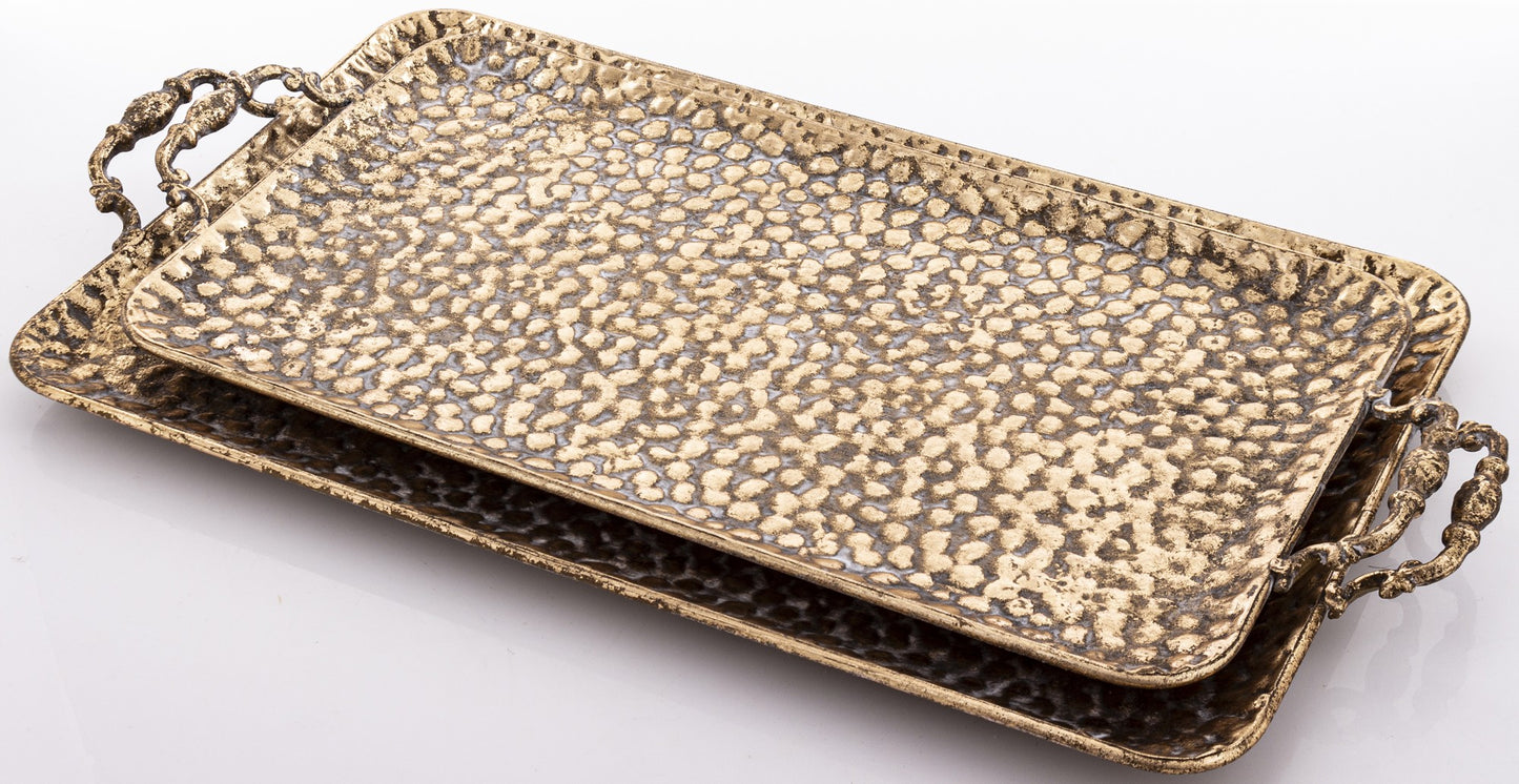 Taca Dekoracyjna Metalowa Złota 53x25cm