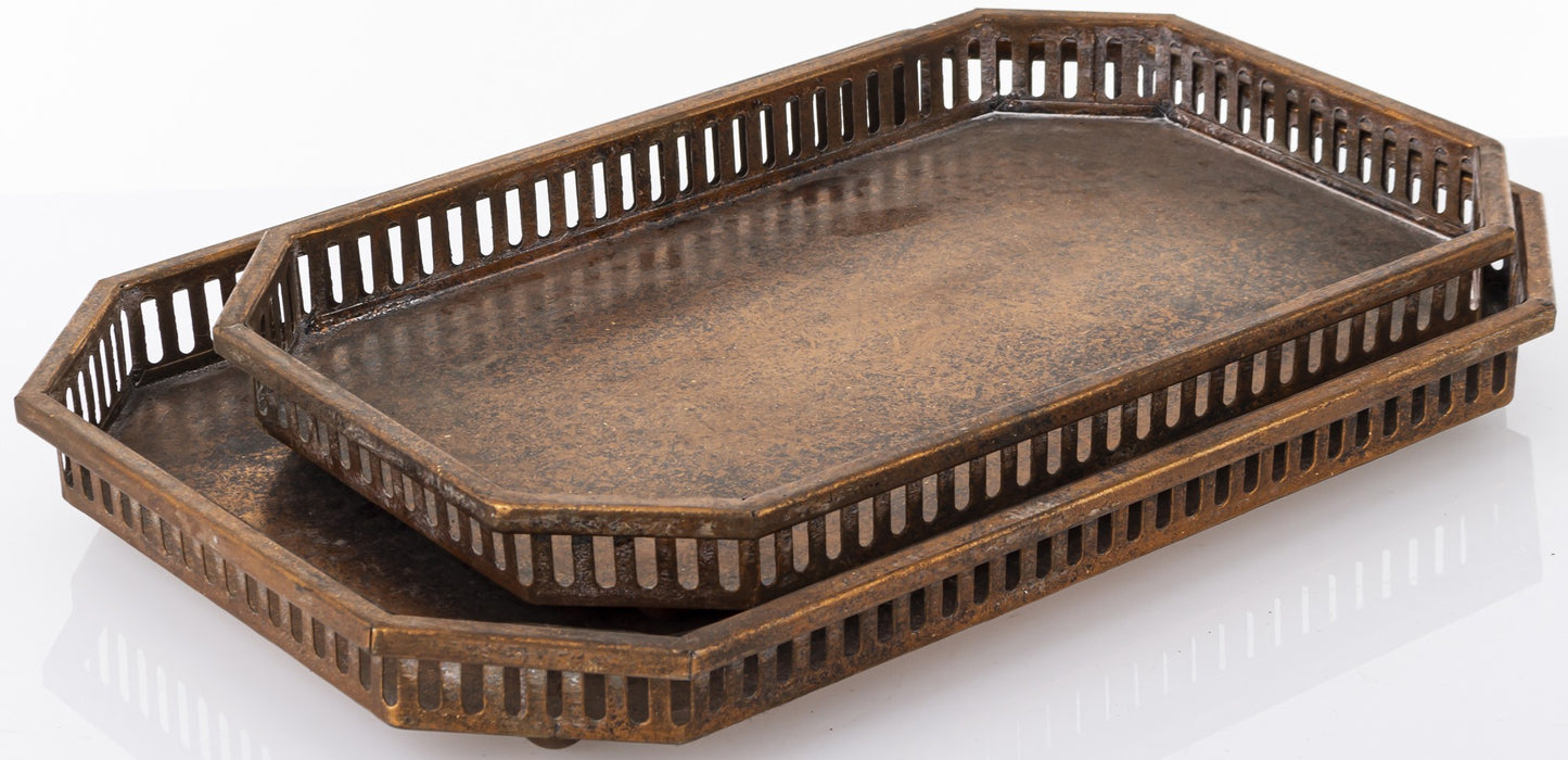 Taca Dekoracyjna Metalowa Miedziana 35x23cm