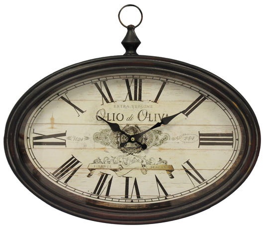 Zegar Metalowy Owalny 43x50cm