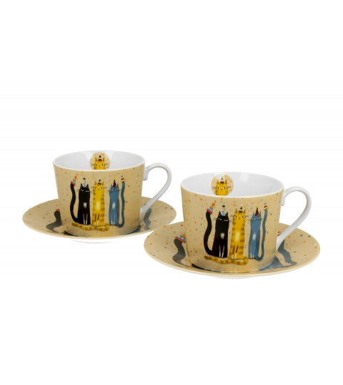Filiżanka ze Spodkiem 230ml Koty/ 2szt