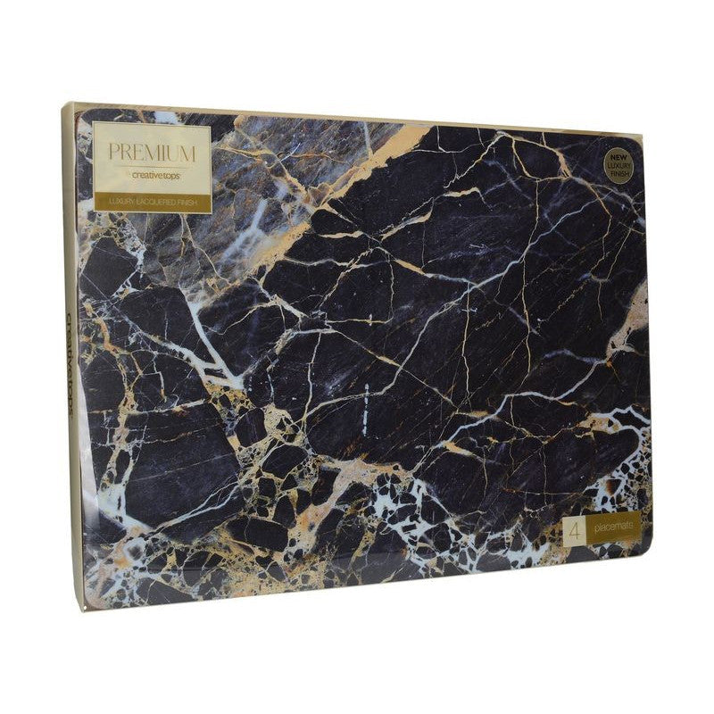 Podkładki Korkowe Duże Czarny Marmur 40x29cm 4szt