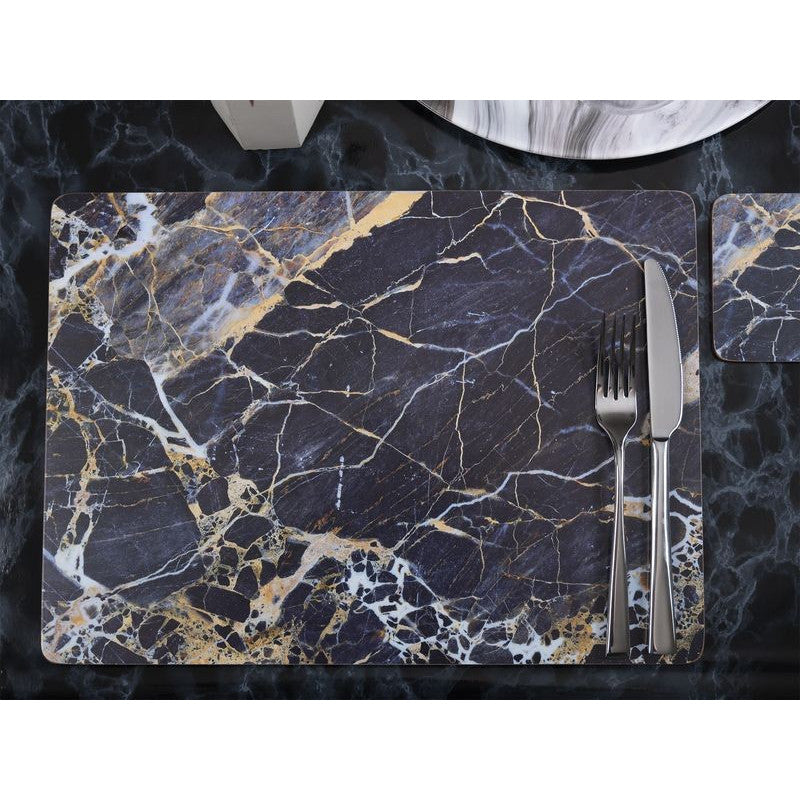 Podkładki Korkowe Duże Czarny Marmur 40x29cm 4szt
