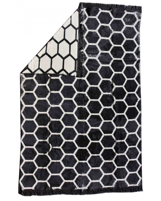 Koc Plastry Miodu Biało-Czarny 150x200cm