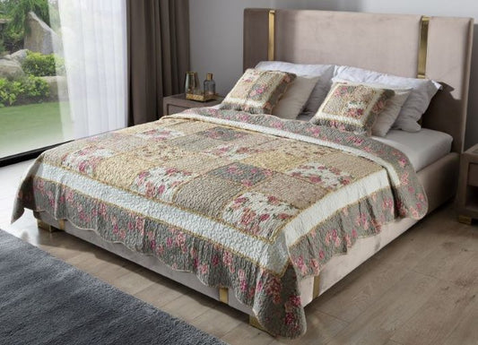 Narzuta Patchwork Rosa 160x200 + 2 Poszewki 45x45