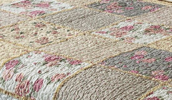 Narzuta Patchwork Rosa 160x200 + 2 Poszewki 45x45
