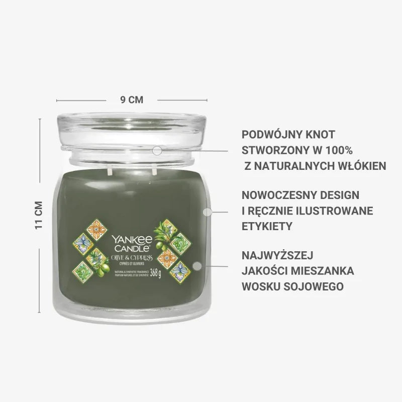 Świeca Średnia Olive & Cypress