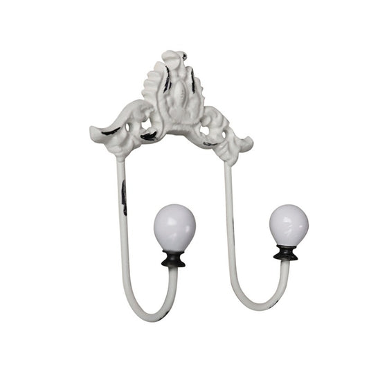 Wieszak Metalowy Podwójny Biały