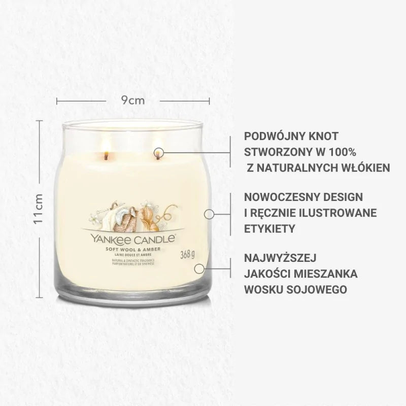Świeca Średnia Soft Wool & Amber