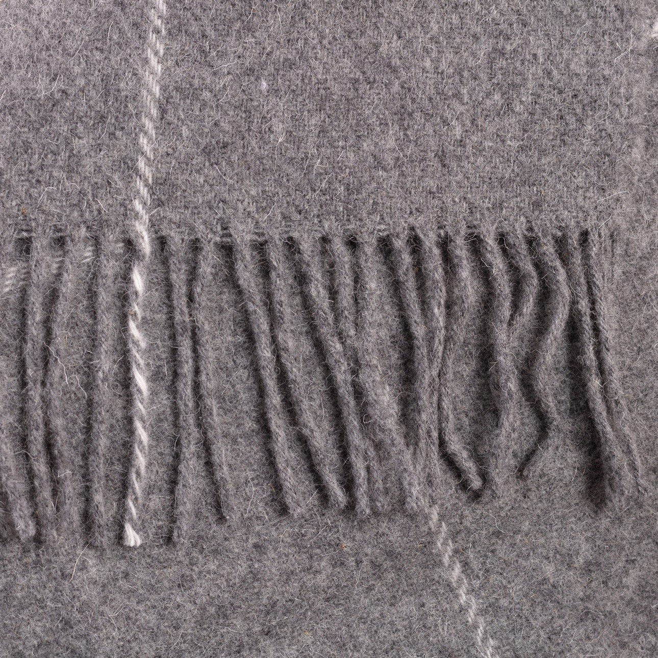 Pled Wełniany 140x200cm Nowa Zelandia Krata Popielata