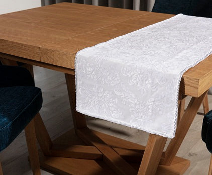 Bieżnik Żakardowy biały 40x140cm