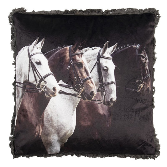 Poduszka velvet 45x45cm Konie