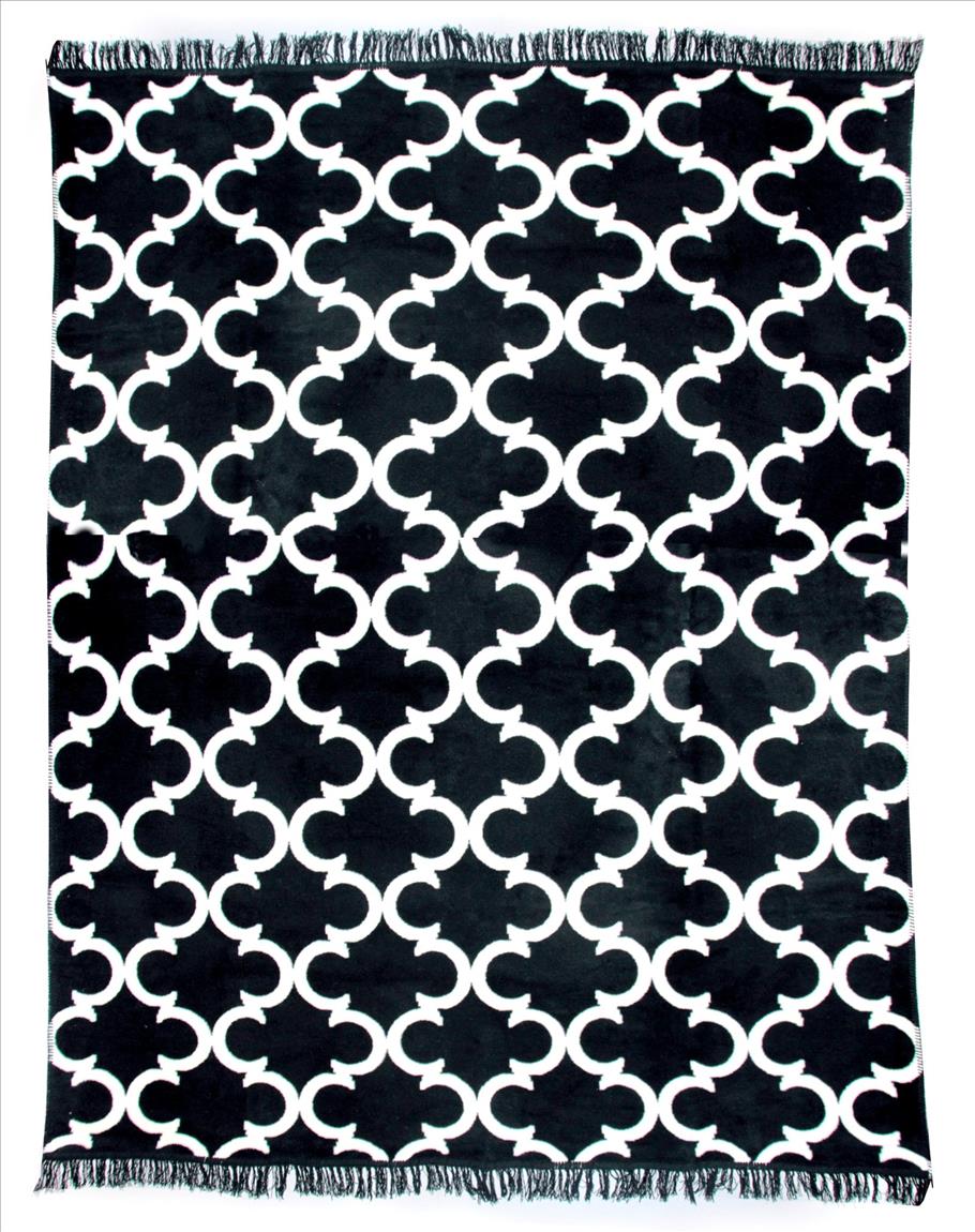 Koc Trefl Biało-Czarny 150x200cm