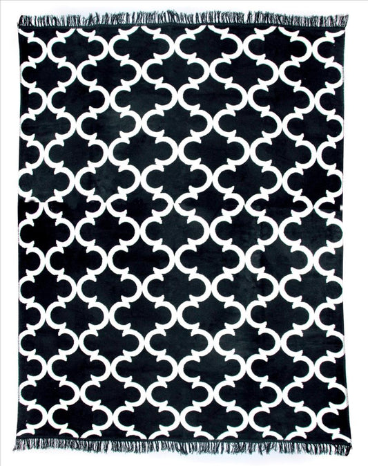 Koc Trefl Biało-Czarny 150x200cm